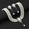 Europe and the United States new hot-selling pearl necklace set women's three-piece set suitable for wedding dinners