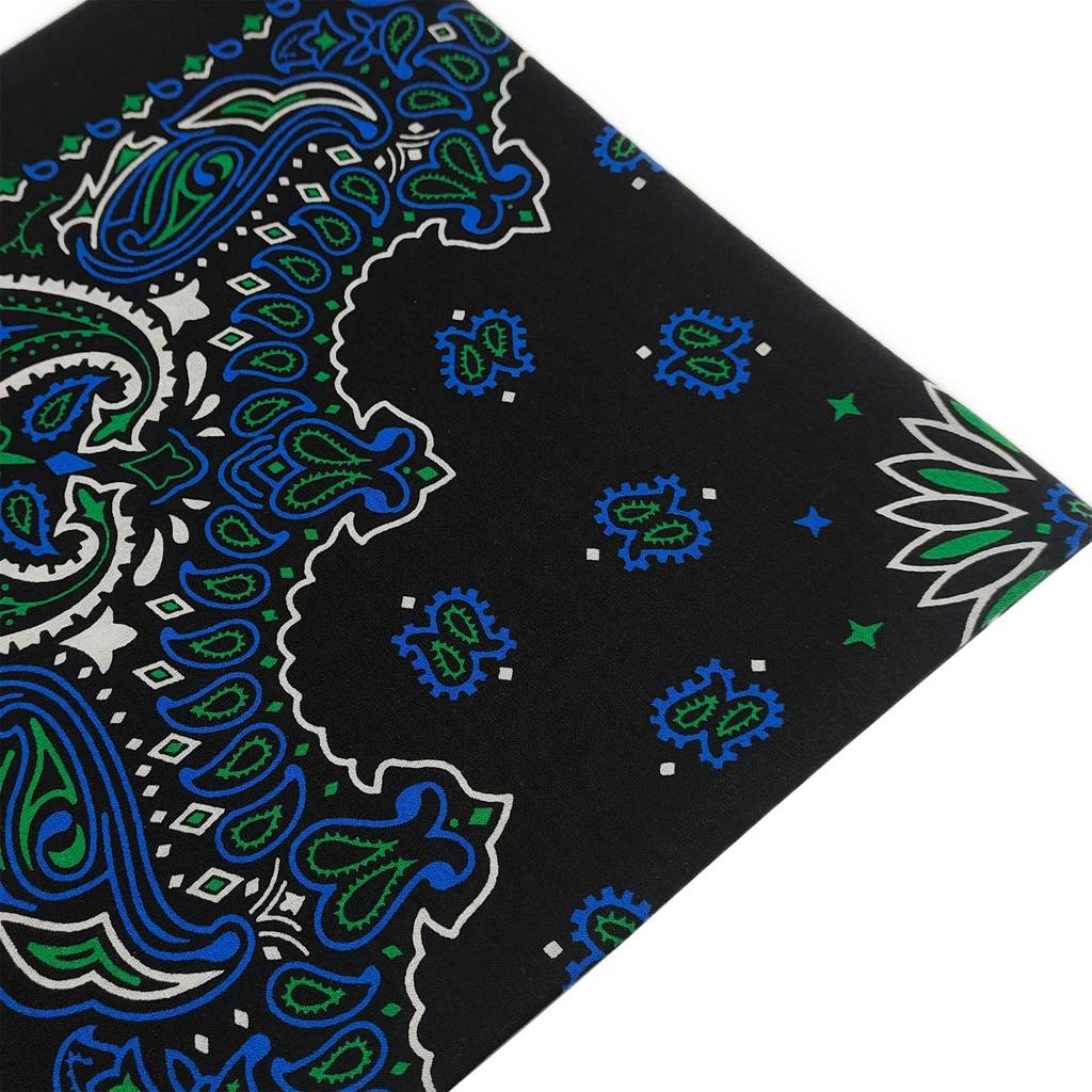 Trifong Bandana Black Bandana Adult Paisley Men's Bandana Blue Handkerchief Stylish 100% Cotton Unisex Women's 55cm x 55cm