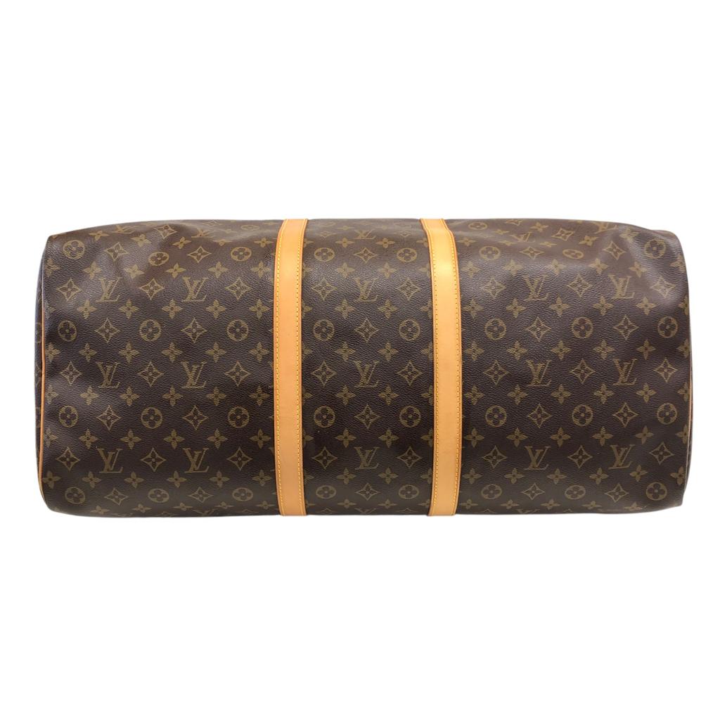 Used Louis Vuitton Monogram Keepall 60 M41422 Boston Bag Canvas Brown Authentic 13130