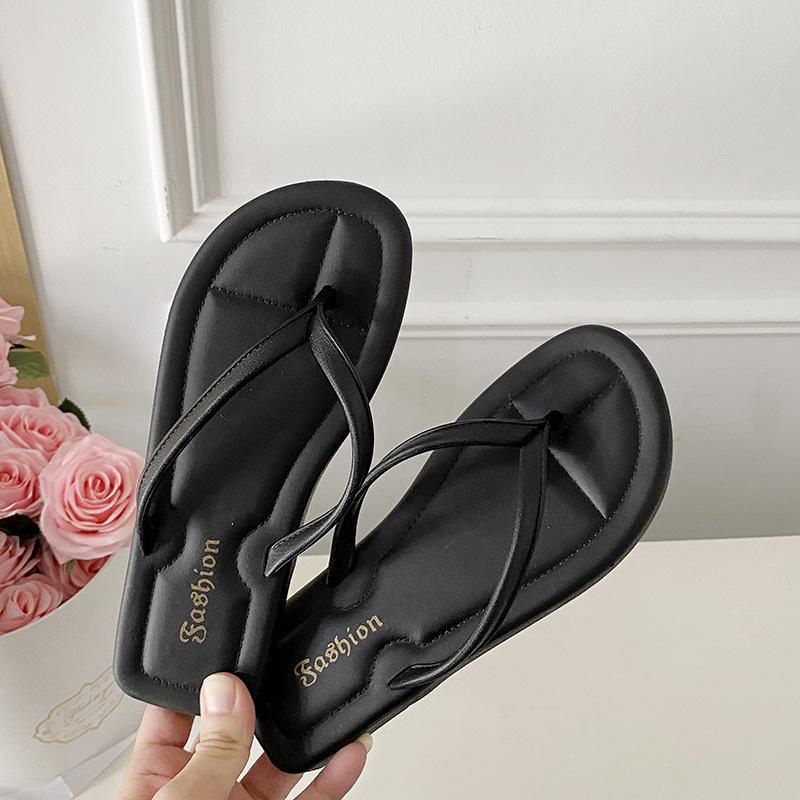 Trendige Damen Sommer Zehensteg Flache Flip-Flops: Stilvolle High-End-Strandsandalen