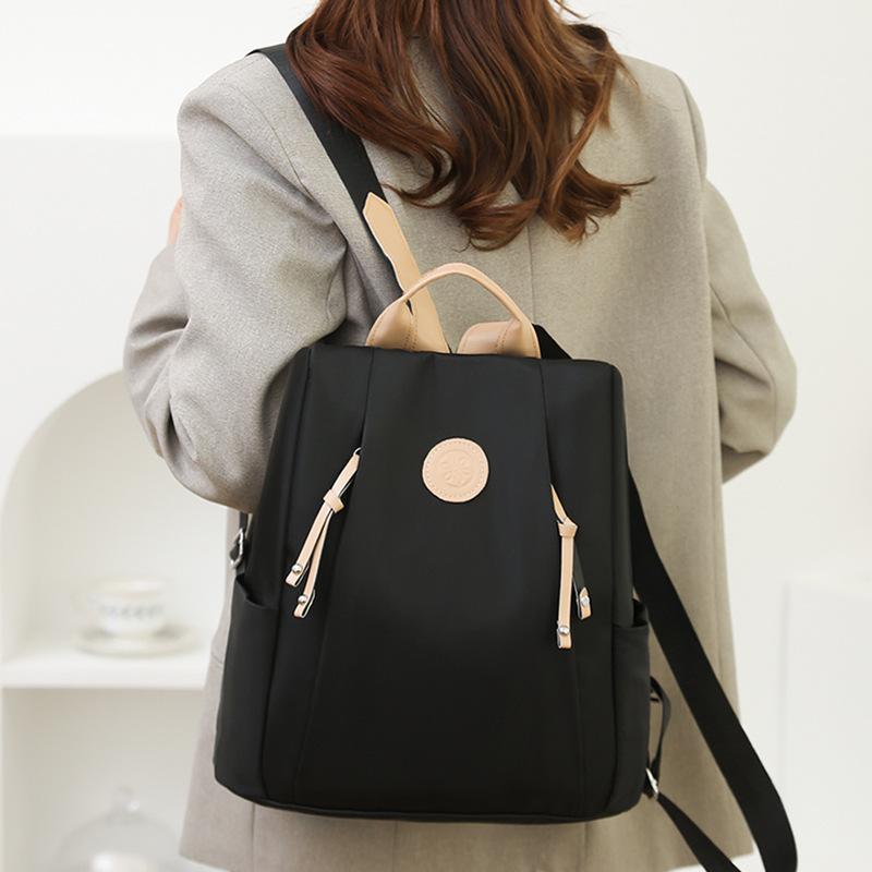 Versatile Anti-theft Commuter Women's Bag Large Capacity Nylon Simple Backpack Water-repellent Casual College Student Schoolbag