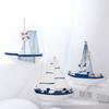 Segelboot-Modell aus Holz, Segelboot, Heimdekoration, Strand, nautischem Design, Marineblau