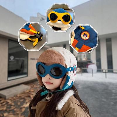 Kinder Aviator Hoed, Warm, Winddicht en Oorbeschermend voor Winterse Buitenactiviteiten, Gevoerd met Fleece voor Extra Warmte.