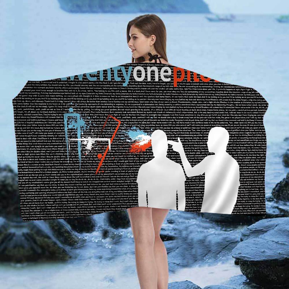 Popular T-Twenty One Pilot Band Big Microfiber Beach Towels Quick Dry Towel Sand Beach Towels Pool Towel for Travel Yoga