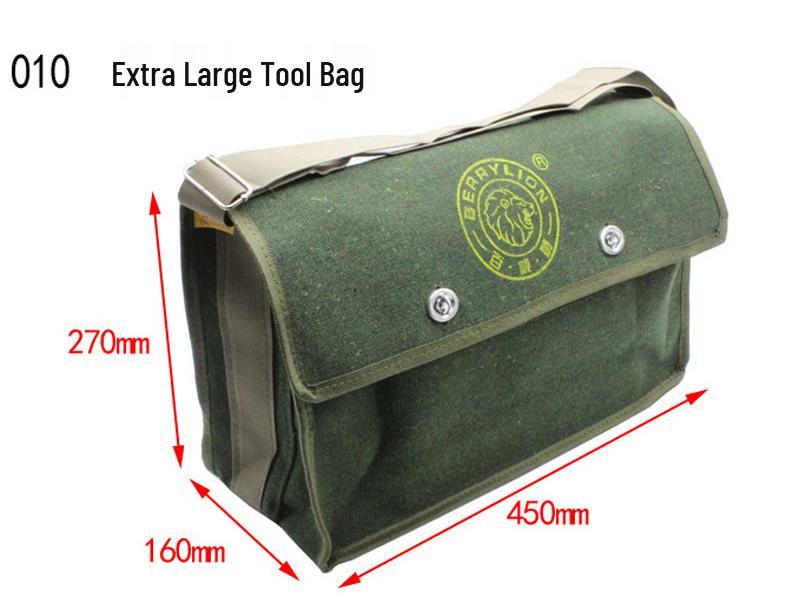 Durable Multifunctional Canvas Electrician Tool Bag - Large Size, Wear-Resistant, Single Shoulder Design