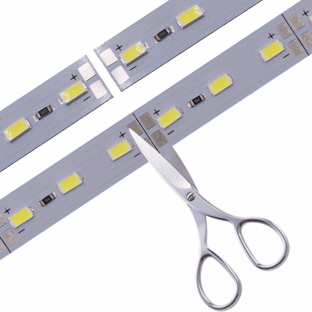 12V Under Cabinet Strip Lights Car LED Interior Strip Light Rigid Hard Bars Tube Transparent Cover, 30cm, 1PC