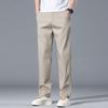 High-end Light-colored Ice Silk Casual Pants Men's Summer Thin Trend Slim-fitting Straight Summer Apricot Trousers Tide