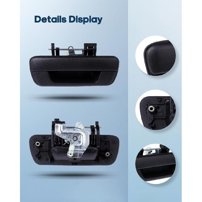 ECCPP Exterior Door Handle 2004-2012 for Chevy for Colorado,2008-2012 for GMC for Canyon Outer Replacement Rear Tailgate Door Handle 1pc Black