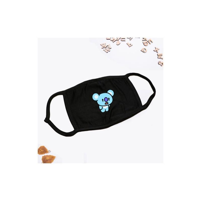 Kpop Bts Atmungsaktive Baumwollmischung Gesichtsmaske Mit Cartoon-Druck Für Täglichen Sonnenschutz