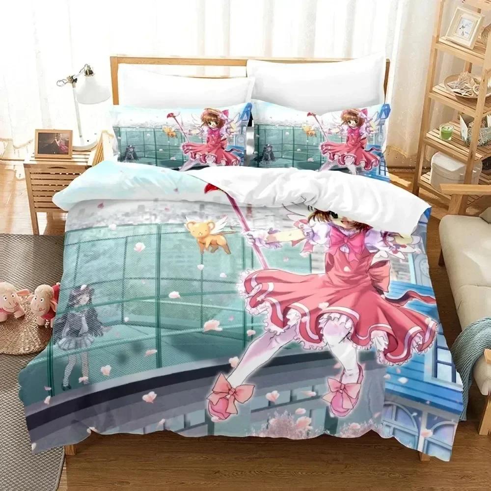 3D Druck Anime Card Captor Sakura Bettwäsche Set Einzelbett Twin Doppelbett Queen King Cal King Größe Bettwäsche Set