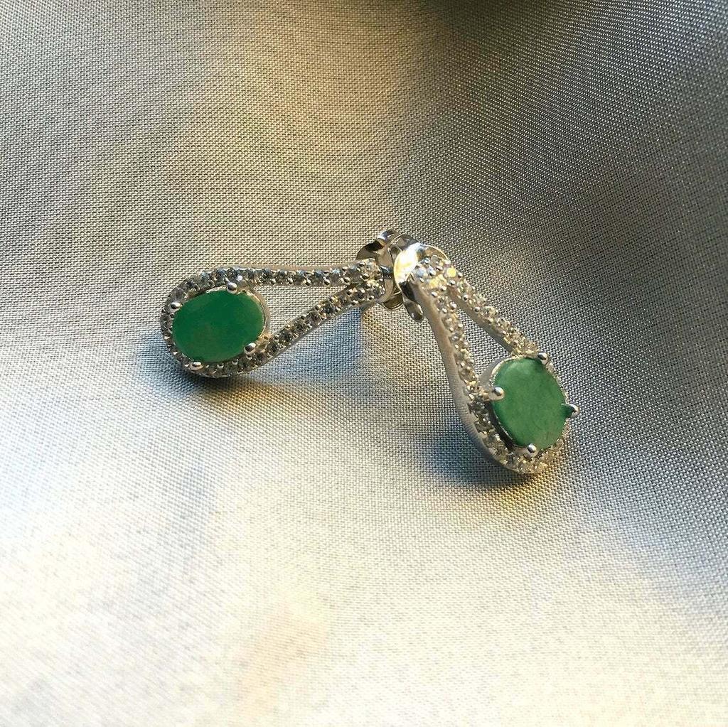 Genuine Emerald Cut Handmade Fine Silver Certified Stud Earring Jewelry For Mom