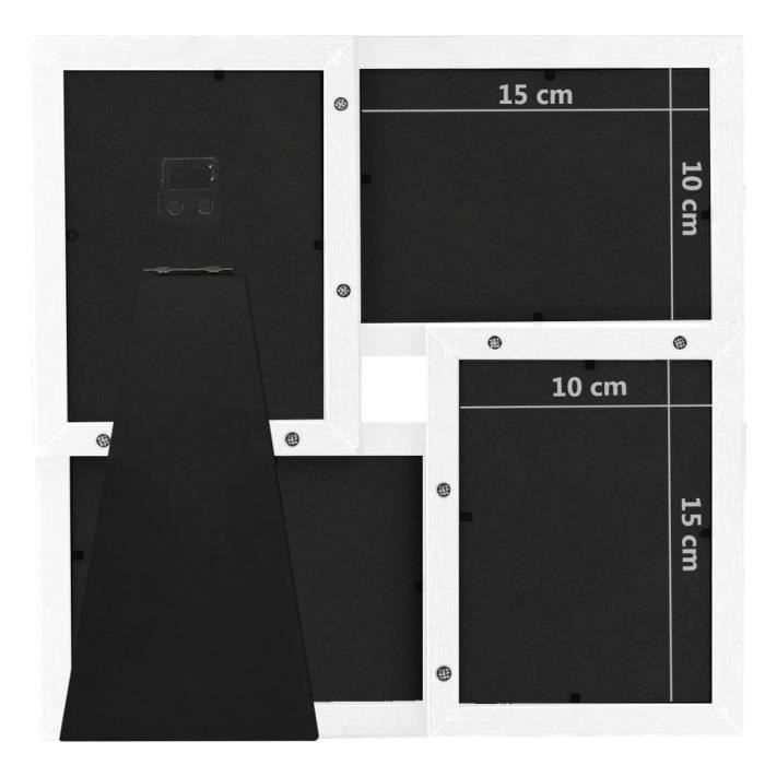 VidaXL Collage de cadres photo pour photo de 4x(10x15 cm) Blanc MDF