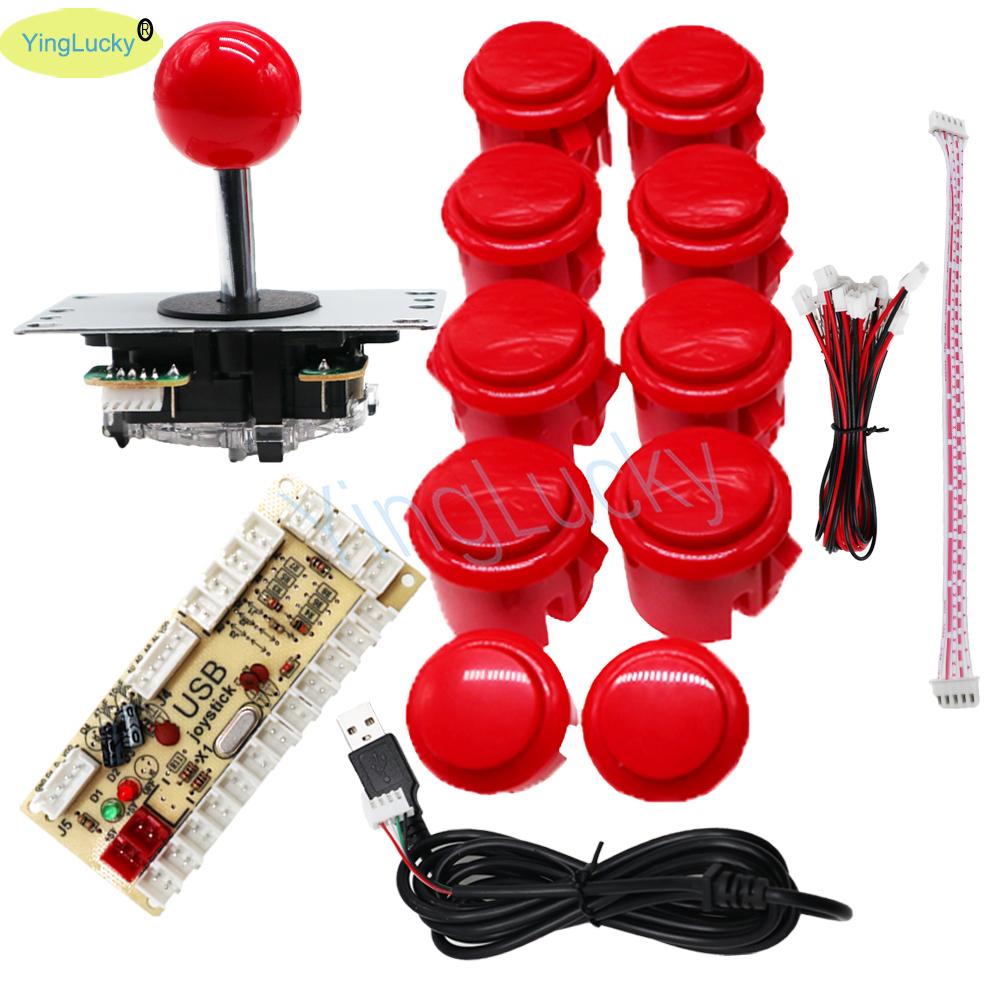 Arcade DIY Kit & Joystick Para Sanwa DIY Kit De Retardo a Cero, Jamma DIY Kit De Codificador USB Para PC Sanwa Arcade Joystick красный