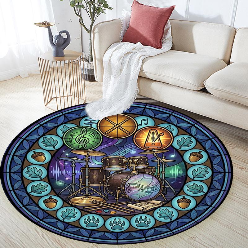 Flamenco Music Dance Round Area Rug Under Office Chairs Bedroom Living Room Home Decor