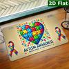 Rectangular Doormat 1pc, Autism Awareness Puzzle, Welcome Doormat, Non-slip Easy To Clean Entrance Rug, Perfect for Kitchen/bathroom/porch/living Room