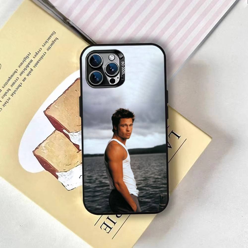 Brad Pitt Phone Case For iPhone 17,16,15,14,13,12,11 Plus,Pro Max,XS,Colorful Silver Black Cover iPhone12