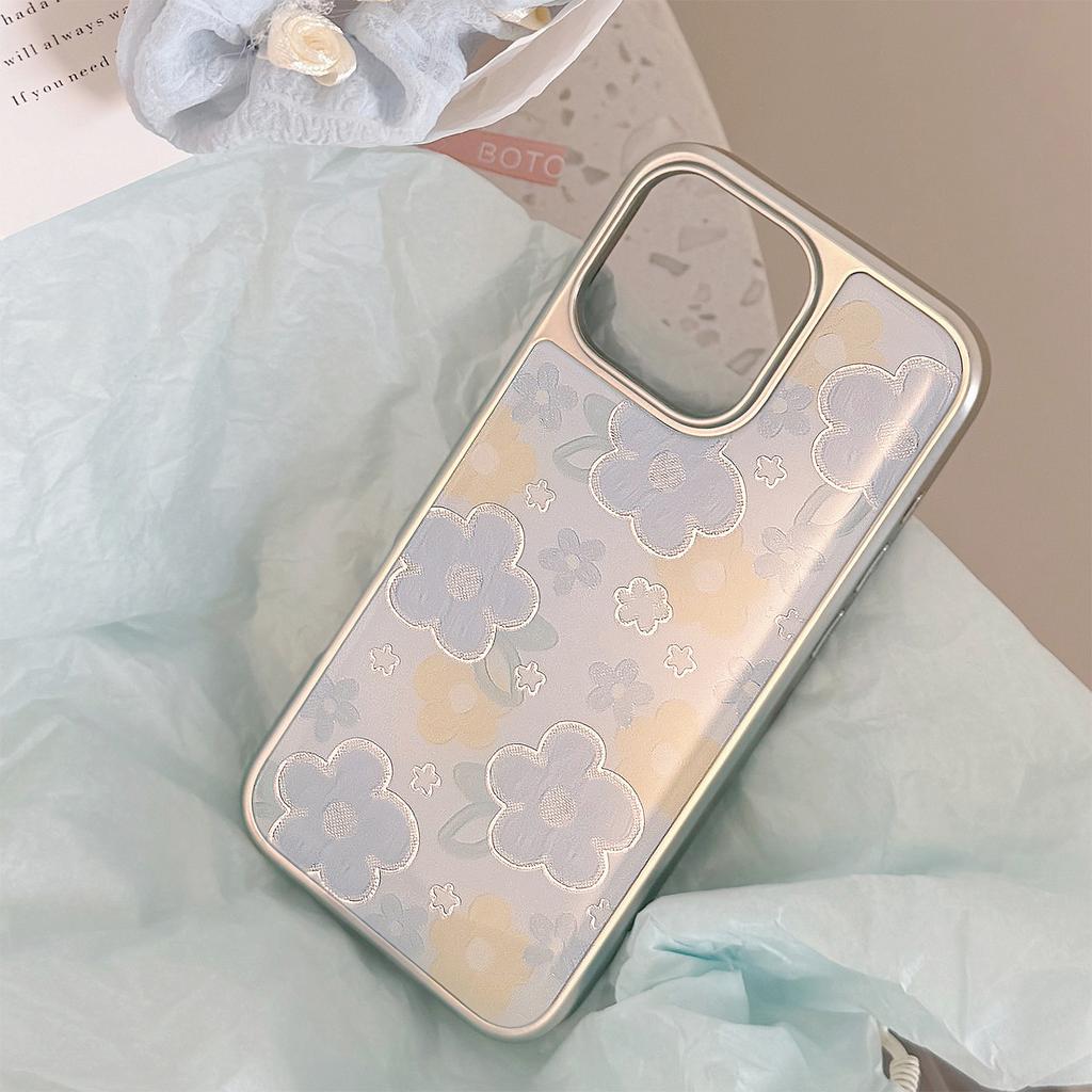 Gilded Ins Oil Painting Flower Apple 16promax Mobile Phone Case Iphone 15 Drop Glue 14 Suitable for Huawei Mate70