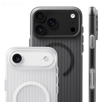 iPhone 17 Pro Max Striped Matte Anti-Slip Magnetic Protective Case