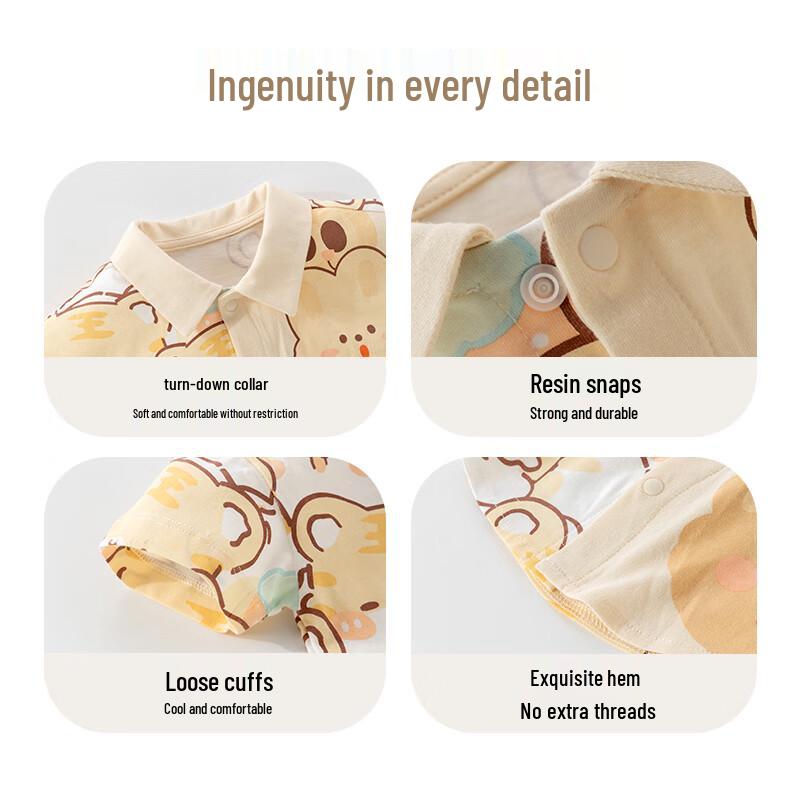 Happy Little Bear Baby Boy Cotton Short-Sleeve Shirt