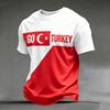 Men's Casual Crew Neck Short Sleeve Pullover T-Shirt Football Print World Cup Fan Apparel Turkey 2026 Supporter Top
