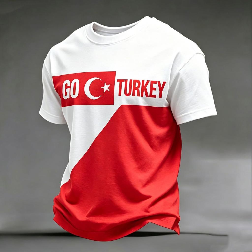 Men's Casual Crew Neck Short Sleeve Pullover T-Shirt Football Print World Cup Fan Apparel Turkey 2026 Supporter Top