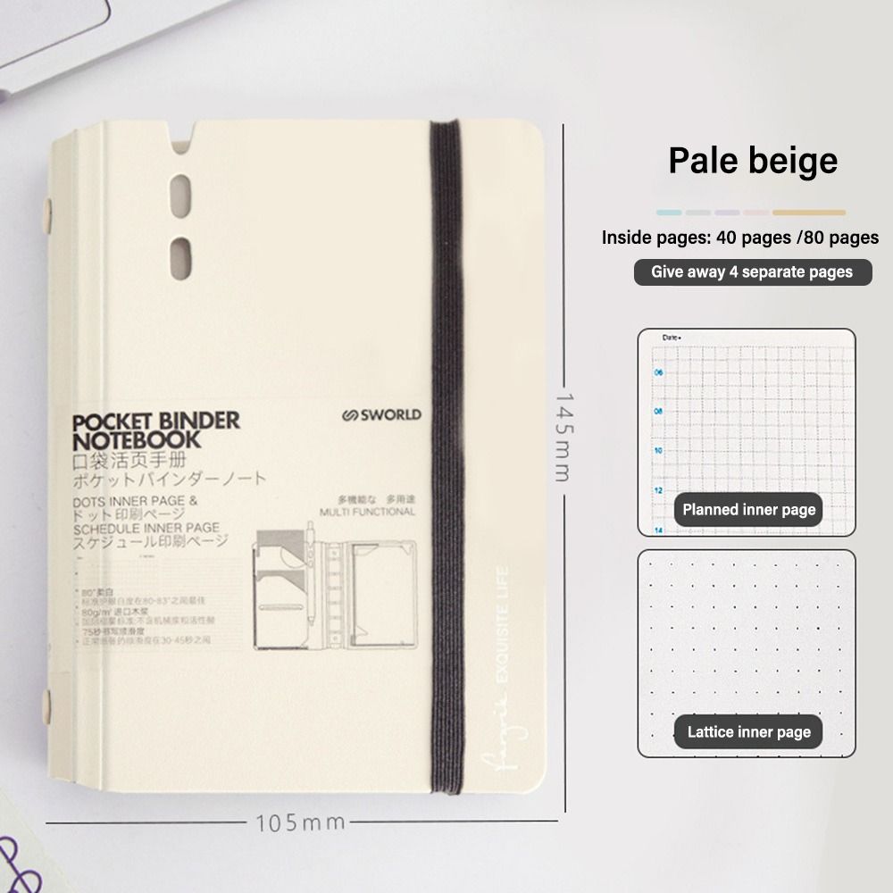 Morandi Color Loose-leaf Notebook A7 Diary Book Portable Pocket Notebook  School Office