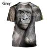Lustiges T-Shirt mit Kuss-Affenlippe und Grafik für Herren, Kleidung, 3D-Parodie, Gorilla-Orang-Utan-Print, Unisex, kurzärmelig