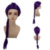 Anime Long Purple Braiding Hair Extension Ponytail Wig Cosplay Halloween Golden Costume Pink Black Bun Synthetic Wig Girl Kids