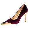 10cm Absatz Damen Pumps Metall Spitze Hoher Dünner Absatz Schuhe Büro Nachtclub Party Hochzeitsbankett Model Gastgeber Stiletto Schuhe