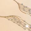 Elegant Long Tassels Necklace with Faux Coin Pendant for Women Perfect for Evening Gowns and Business Meetings