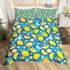 Set Biancheria da Letto Limone e Arancia per Bambini Ragazzi Ragazze Copripiumino Pompelmo Singolo Matrimoniale Estate Fresco Frutta Copripiumino Set
