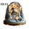 Holiday Snowman Tabletop Figurines Christmas Winter Ornaments, Double-sided Acrylic Snowman/Santa Claus/Reindeer/Cottage Table Double Sided Ornaments