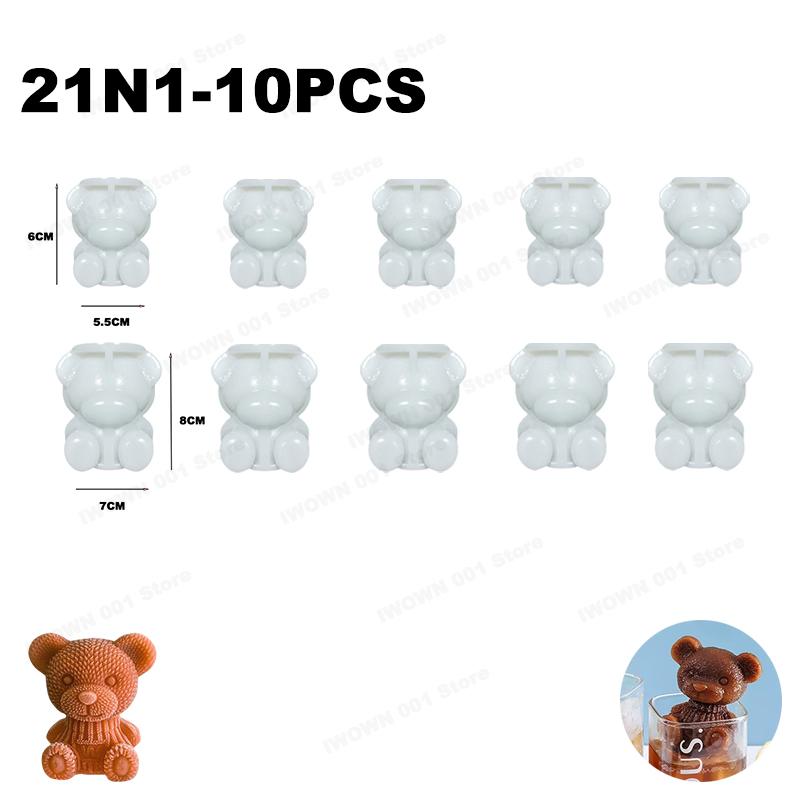 Cute 3D Bear Shape Silicone Ice Cube Mold Ice Grinder Ice Cream Making Molds Cold Drink Coffee DIY Tools for Home Use