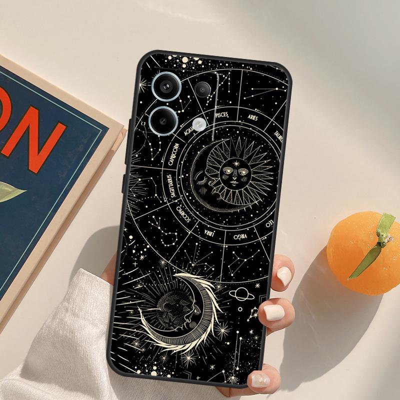 Crescent Moon Sun Funda For Xiaomi Redmi Note 9 10 11 12 13 14 Pro 9S 10S 11S 12S Redmi 13C 10C 12C 14C Case