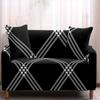 Black Themed Stripe Pattern Stretch Dust -Proof Sofa Cover Living Room Recliner Couch Protector Funda Sofa Chaise Lounge