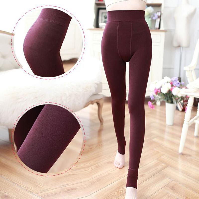 Winter Leggings Knitted Velvet Casual Leggings New High Elastic Thickened Warm Black Women's Pants Slim Fitting Pants Women's Le
