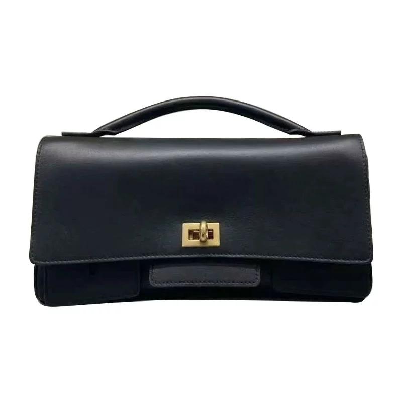 New R Versatile Small Square Bag, Commuting Shoulder Bag, Crossbody Bag, Women's High-end Feel Real Leather Bag
