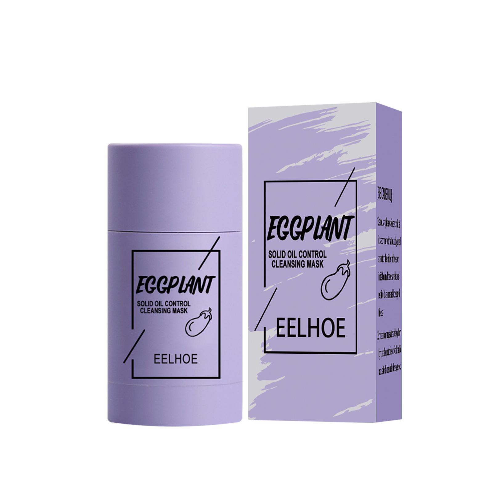 Твердая маска с зеленым чаем Активированный уголь Очищающая очищающая глиняная грязевая маска Увлажняющая маска для лица Контроль жирности Удаление черных точек фиолетовый