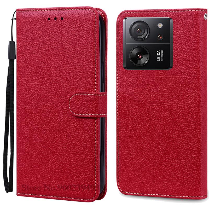 

Для Xiaomi 13T Чехол Mi13T Кожаный Флип Кошелек Чехол Для Xiaomi 13T Pro Чехол Для Телефона Для Xiaomi Mi 13T Pro Силиконовый Чехол Fundas For Xiaomi 13T Pro темно-красного