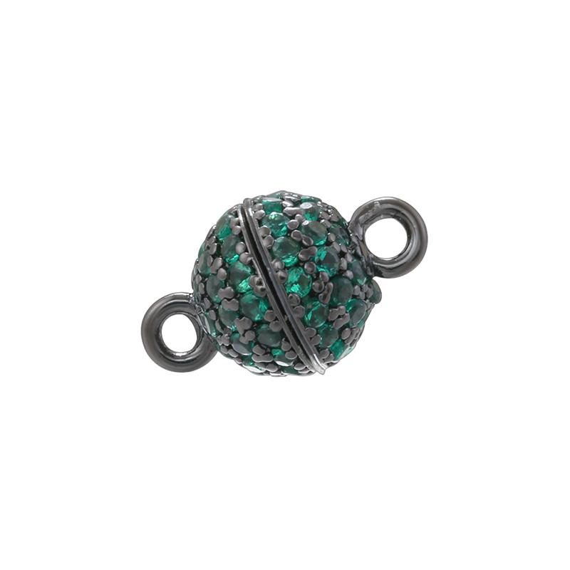 ZHUKOU 6MM Brass Inlaid Zircon Round Magnet Connection Buckle Bead Water Diamond Pendant Jewelry Making Buckle Accessories:VK265