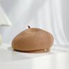 Women French Art Retro Wool Felt Autumn Solid Colors Warm Winter Beanie Hat Beret Cap For Female