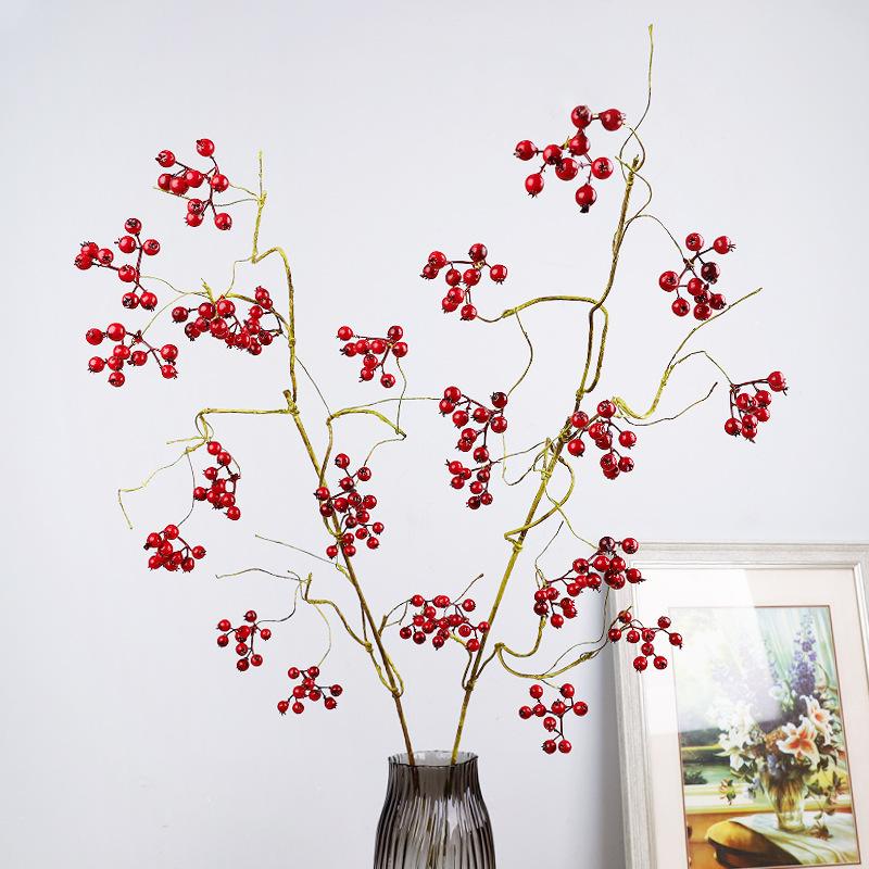 Simulation fruit 11 fork big branch fortune fruit, simulation berry rattan decorative fruit Chinese flower