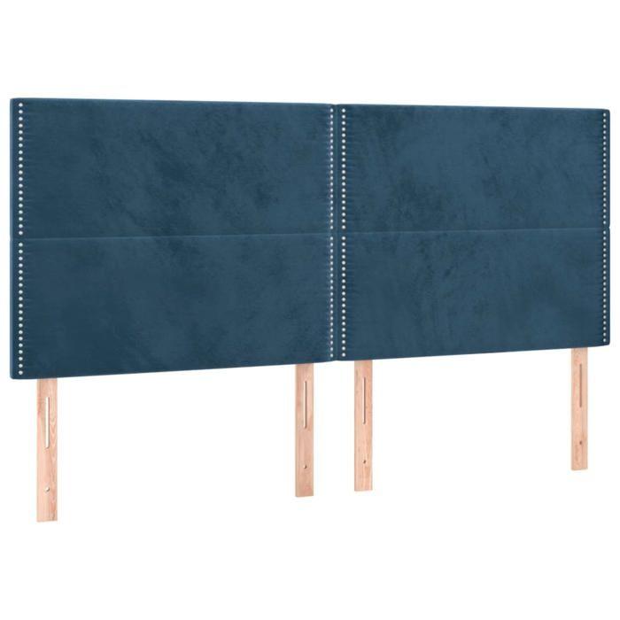 VidaXL Bed Frame with Headboard Dark Blue 200x200 Cm Velvet3125718