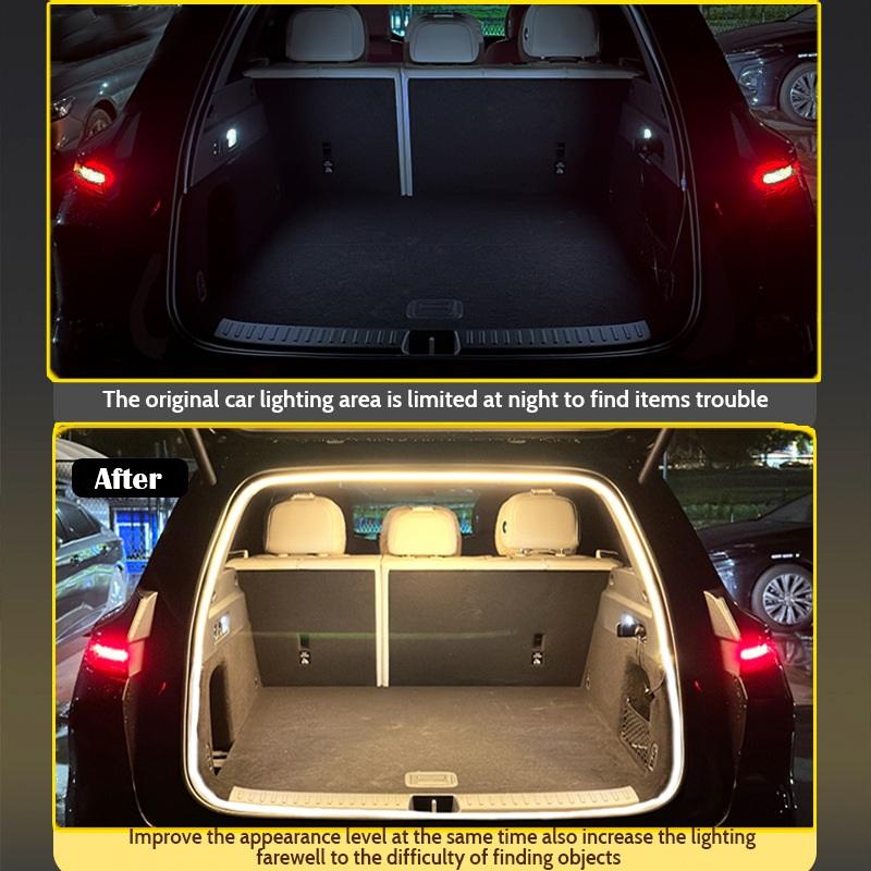 12V Dynamic Flowing Car Trunk LED Strip High-Brightness Wiring Automatic Sensing Tailgate Light Strip Tool-Free Installation