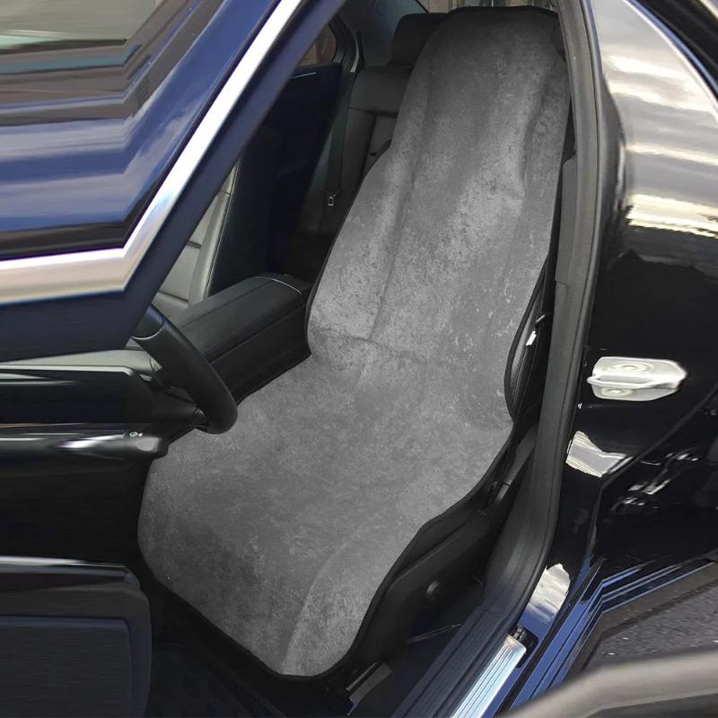 Non-slip Breathable Front Rear Chair Cover Car Universal Seat Towel Cover Adjustable Waterproof Protector Elastic Strap
