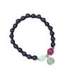 Handmade Natural Garnet 8mm Beaded Bracelet With Shell Flower Cinnabar Fortune Charm Boho Chic Womens Jewelry
