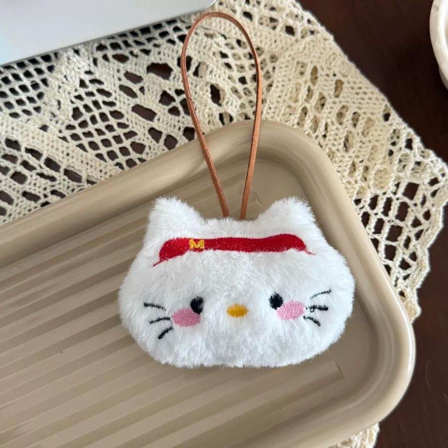 Cute Cartoon Plush Cat Keychain Heart Doll Pendant For Backpack Bag Decorative Accessory