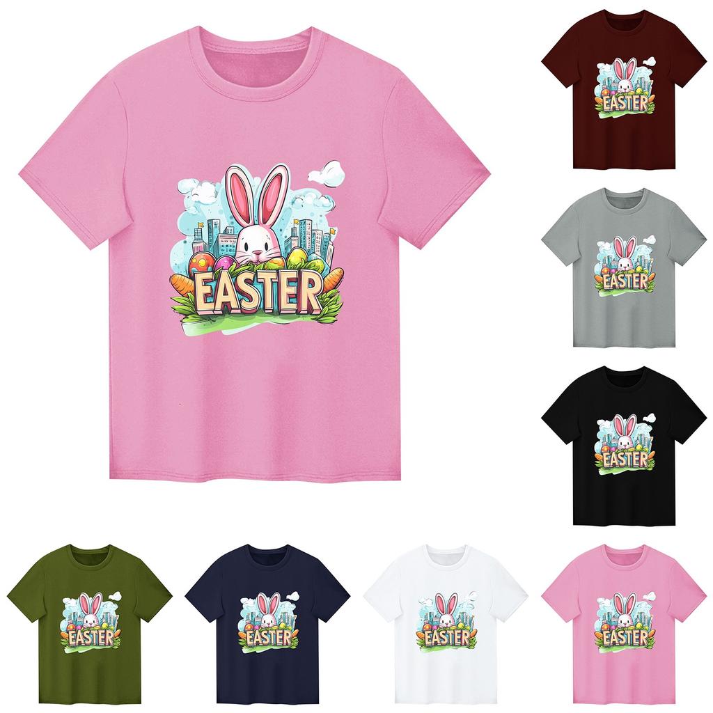 Barn Tryckt Kortärmad Rundhalsad Casual Bekväm Lös Lätt Topp