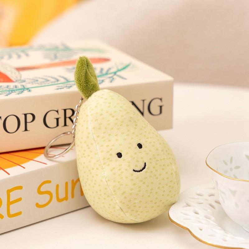 Bananas Fruit Cute Peaches Pears Plush Keychains For Decoration Backpack
