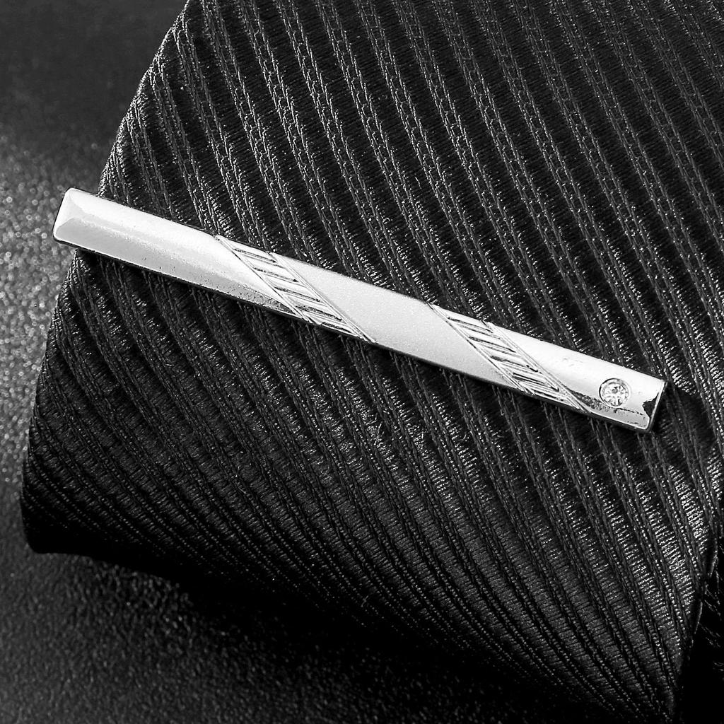 Men's Geometric Frosted Tie Clip - Stylish & Personalized Business Accessory